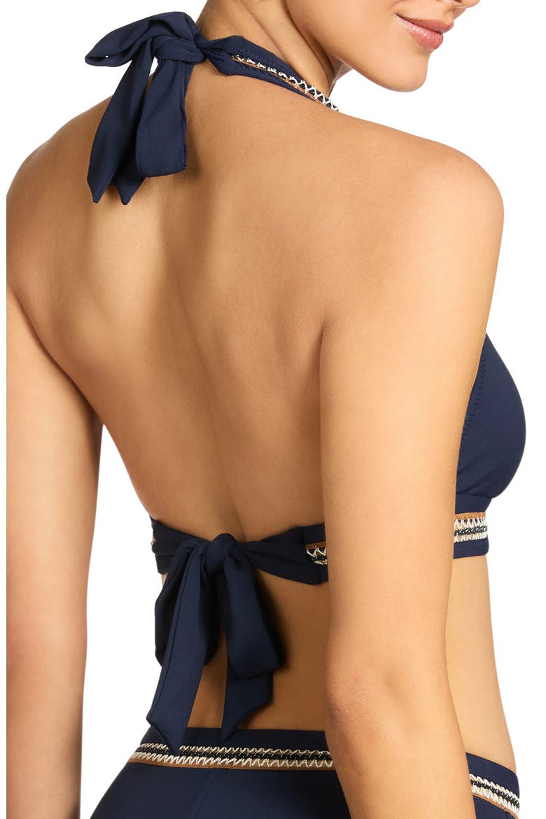 Nova Halter Bikini Top, Alternate, color, NAVY