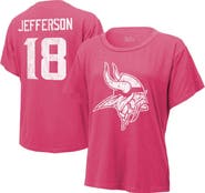 Majestic Threads Women's Majestic Threads Justin Jefferson Pink Minnesota Vikings Name & Number T-Shirt