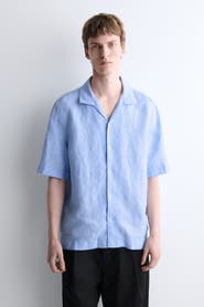 COS Camp-collar Short-sleeved Linen Shirt