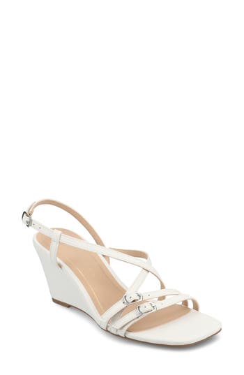 Shop Journee Collection Clinne Wedge Sandal In White Clinne