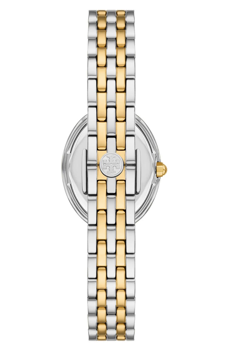 Tory Burch The Oval Two-Tone Bracelet Watch, 22mm x 28mm, Alternate, color, Two Tone