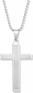 Brook and York Men's Brushed Stainless Steel Cross Pendant Necklace