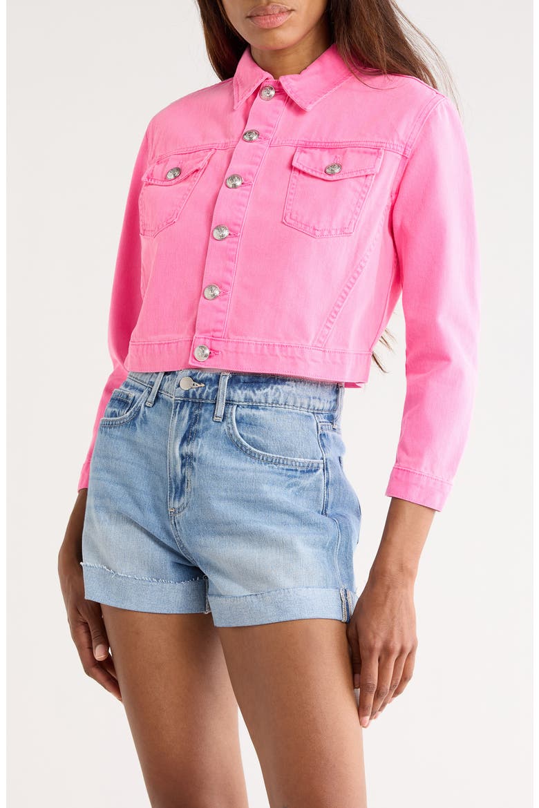 Koda Crop Denim Jacket, Alternate, color, PINK GLO