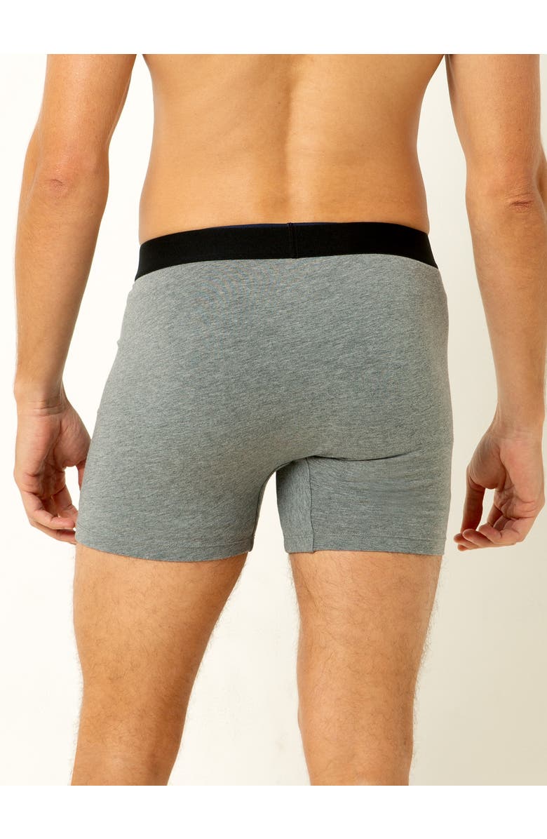 Single Stitch Cotton Modal Boxer Brief 4-Pack, Alternate, color, Black Blue Gray