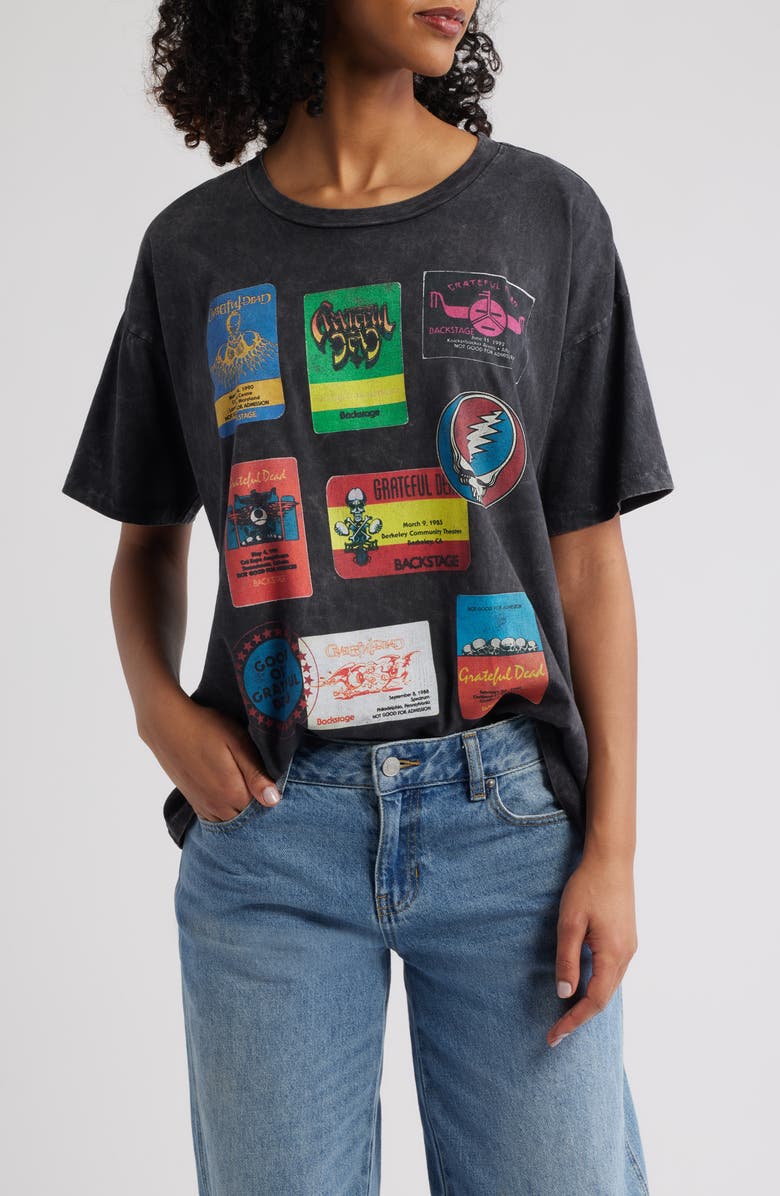 Daydreamer Grateful Dead Backstage Merch Cotton Graphic T-Shirt, Main, color, Reactive Black Acid