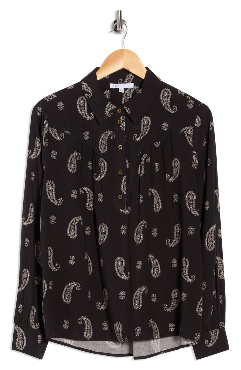 DR2 by Daniel Rainn Long Sleeve Button-Up Shirt, Alternate, color, Black