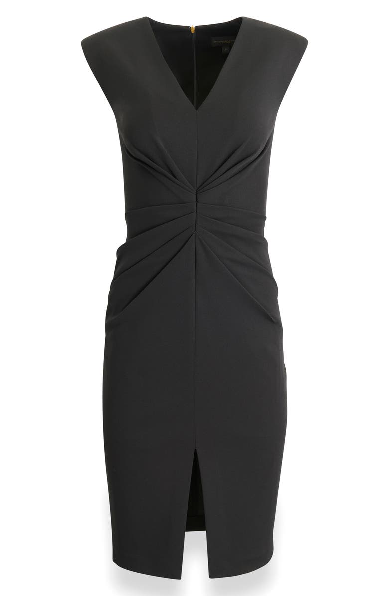 Donna Karan New York Center Ruched Crepe Sheath Dress, Alternate, color, Black