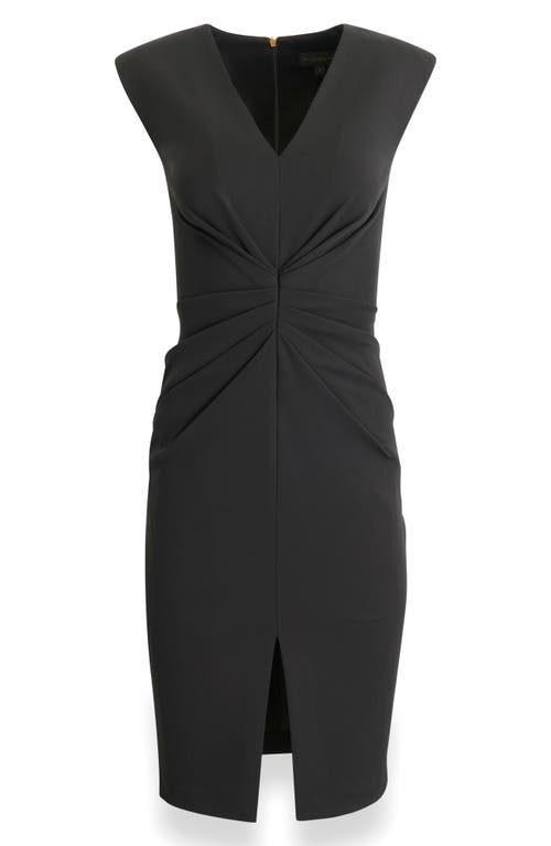 Donna Karan New York Center Ruched Crepe Sheath Dress In Black