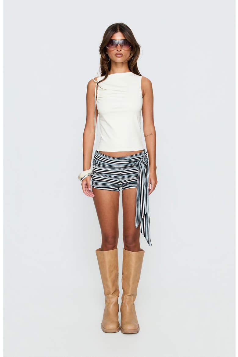 Eldric Stripe Tie Waist Micro Shorts, Alternate, color, BLUE MULTI STRIPE