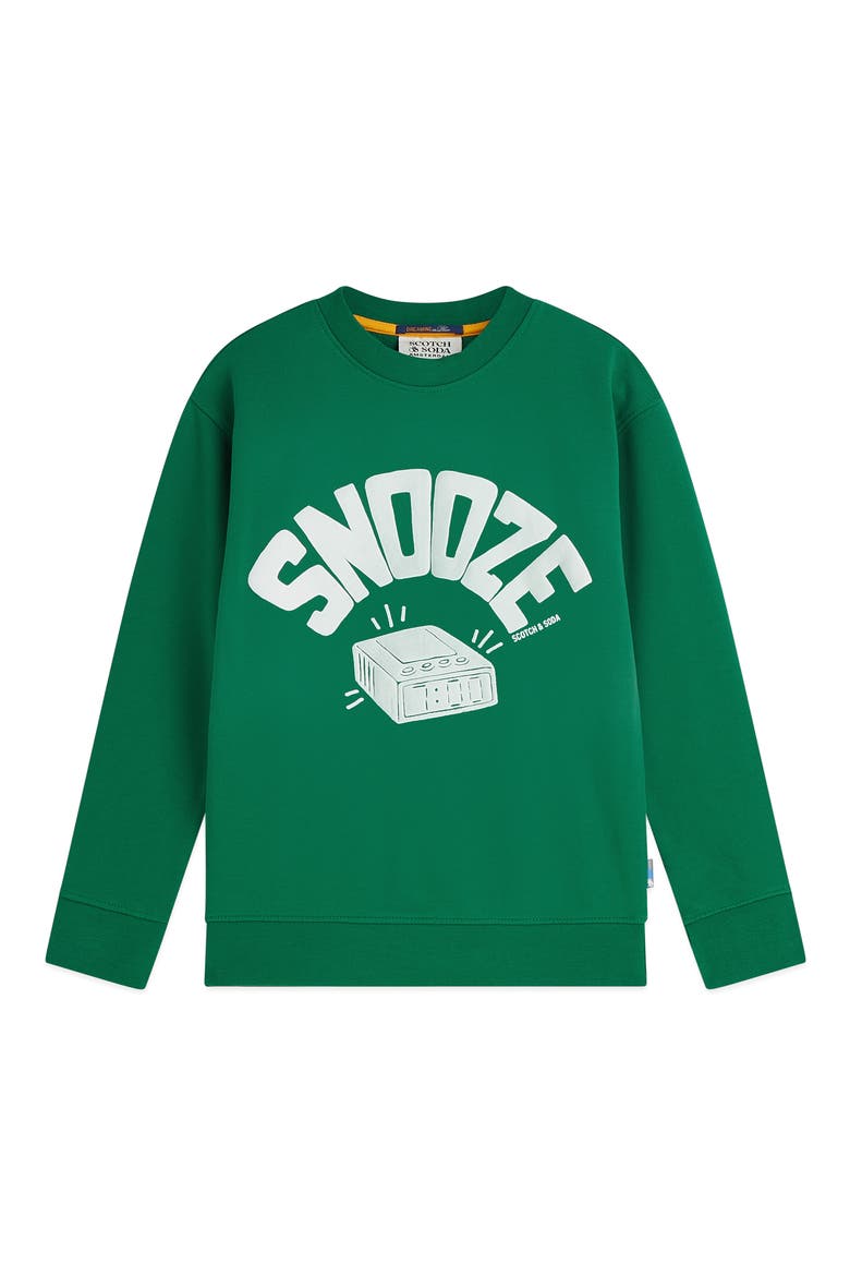 Kids' Relaxed Fit Graphic Cotton Sweatshirt, Main, color, GREEN JACKET