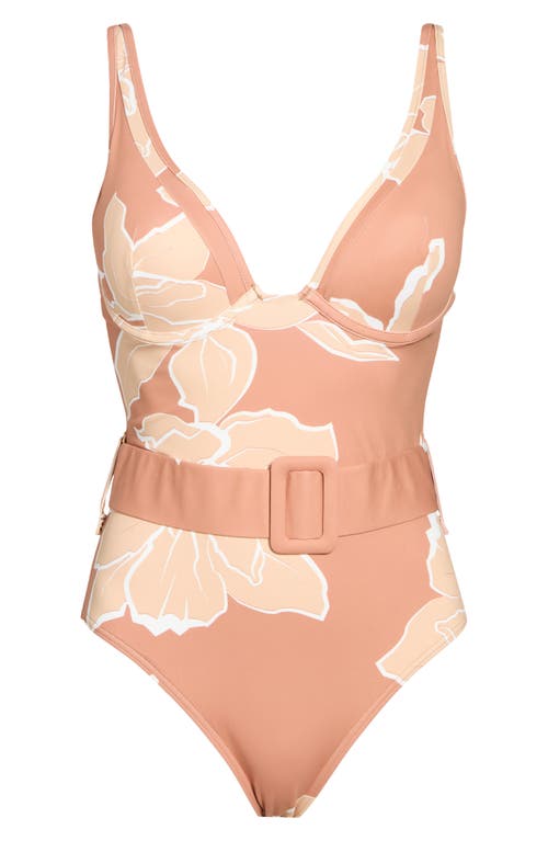 Hutch Underwire Belted One-piece Swimsuit In Multi