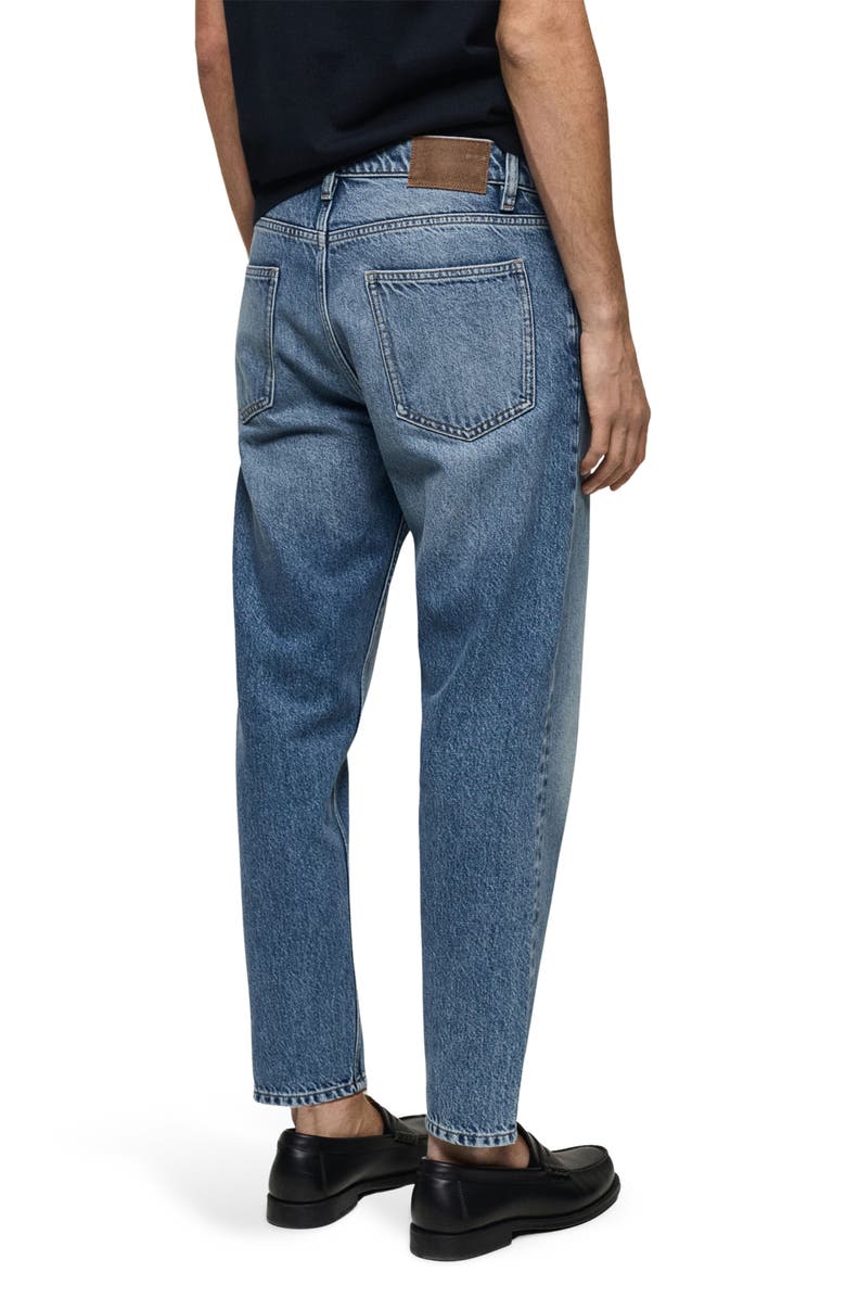 MANGO Crop Tapered Jeans, Alternate, color, Medium Blue