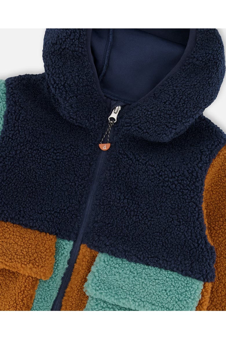 Boy Long Sleeve Fleece Jacket, Alternate, color, Navy Colorblock