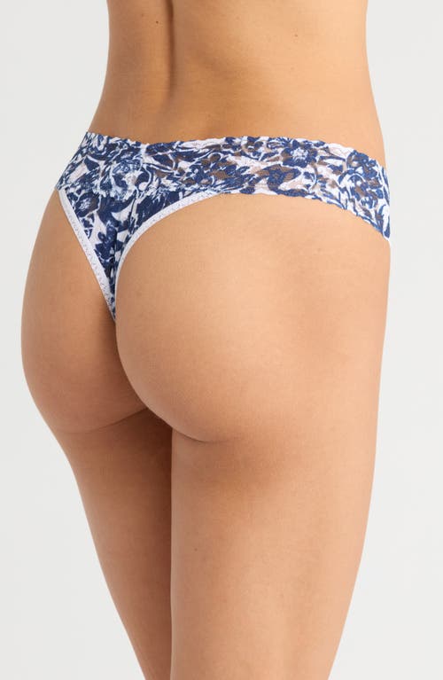 Hanky Panky Print Original Rise Thong In Blue