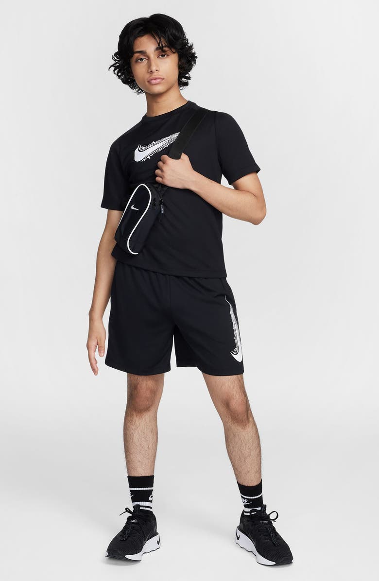 Nike Kids' Dri-FIT Mesh Athletic Shorts, Alternate, color, 010 Black/White