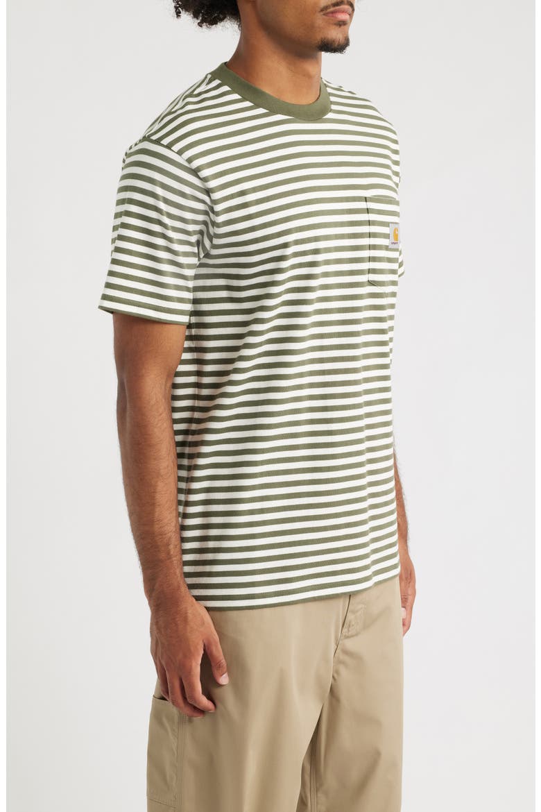 Ezra Stripe Pocket T-Shirt, Alternate, color, EZRA STRIPE, LEAF / WAX