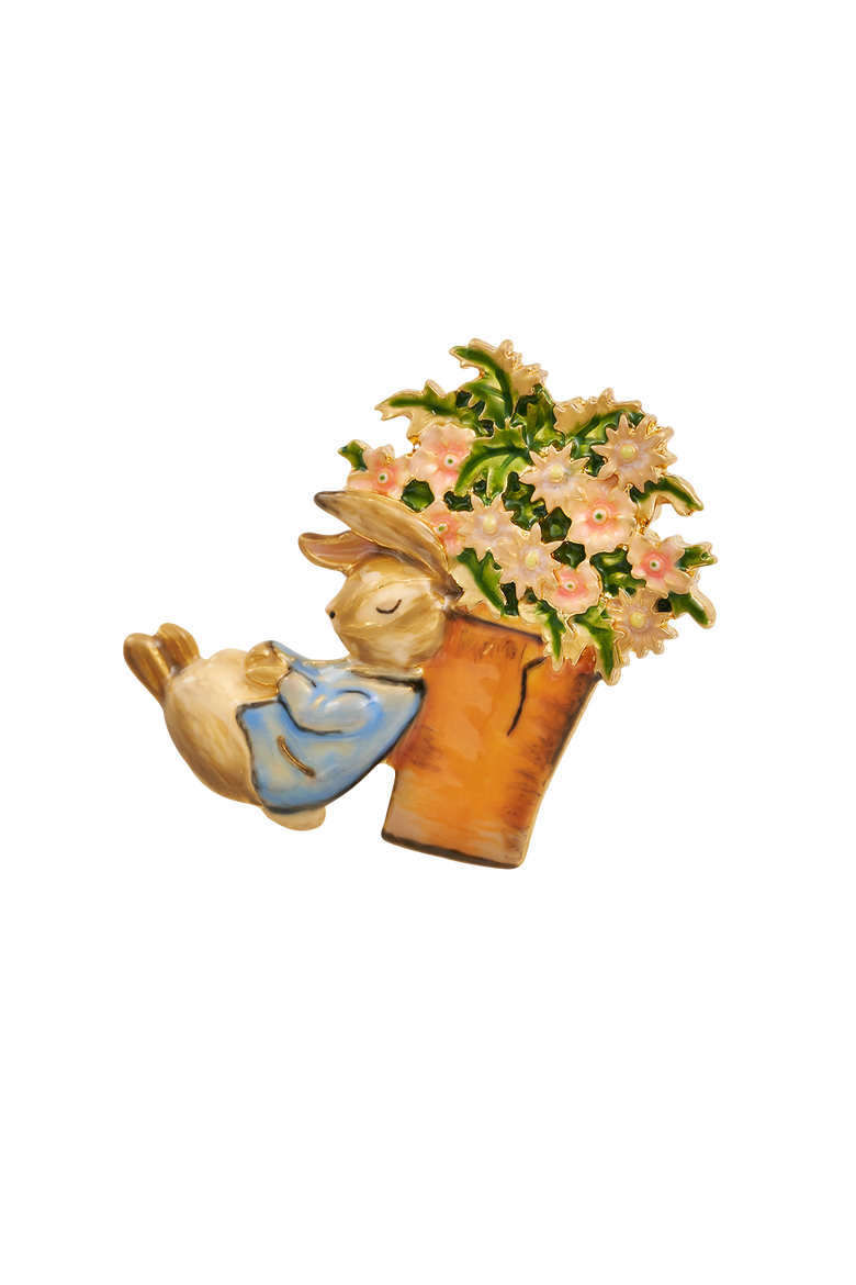 x Peter Rabbit Brooch, Alternate, color, Gold