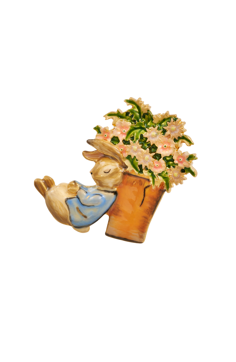 Fable England x Peter Rabbit Brooch, Alternate, color, Gold