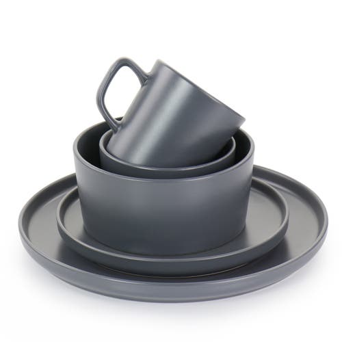 Elama Luxmatte Dark Grey 20 Piece Dinnerware Set In Gray