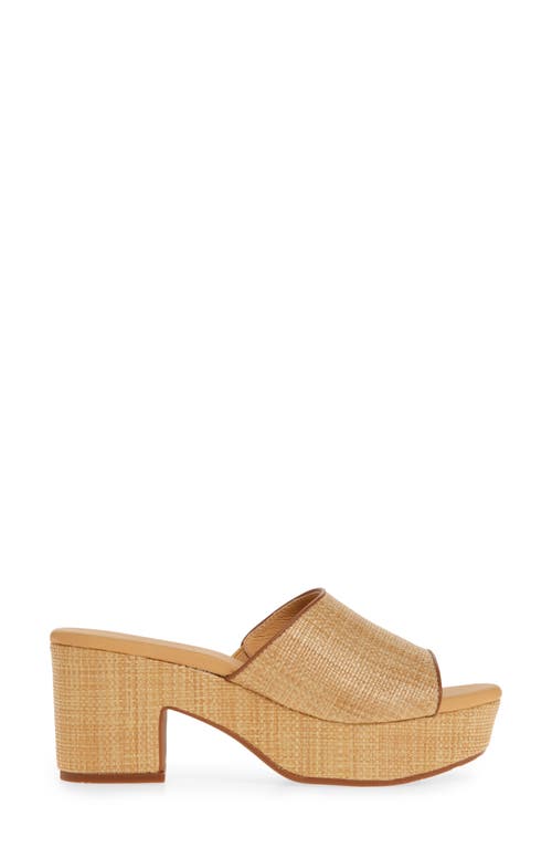 Chocolat Blu Gila Platform Slide Sandal In Natural Raffia