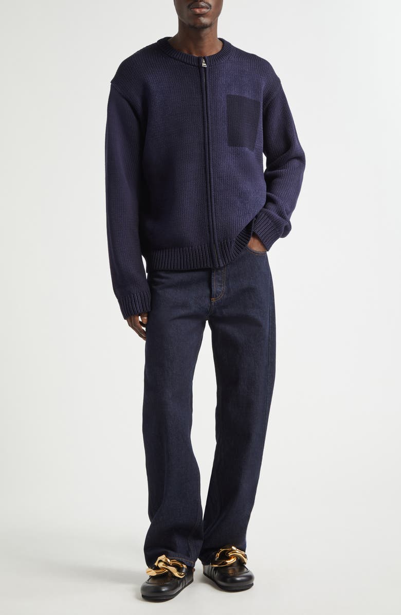JW Anderson Washed Zip-Front Cardigan, Alternate, color, 