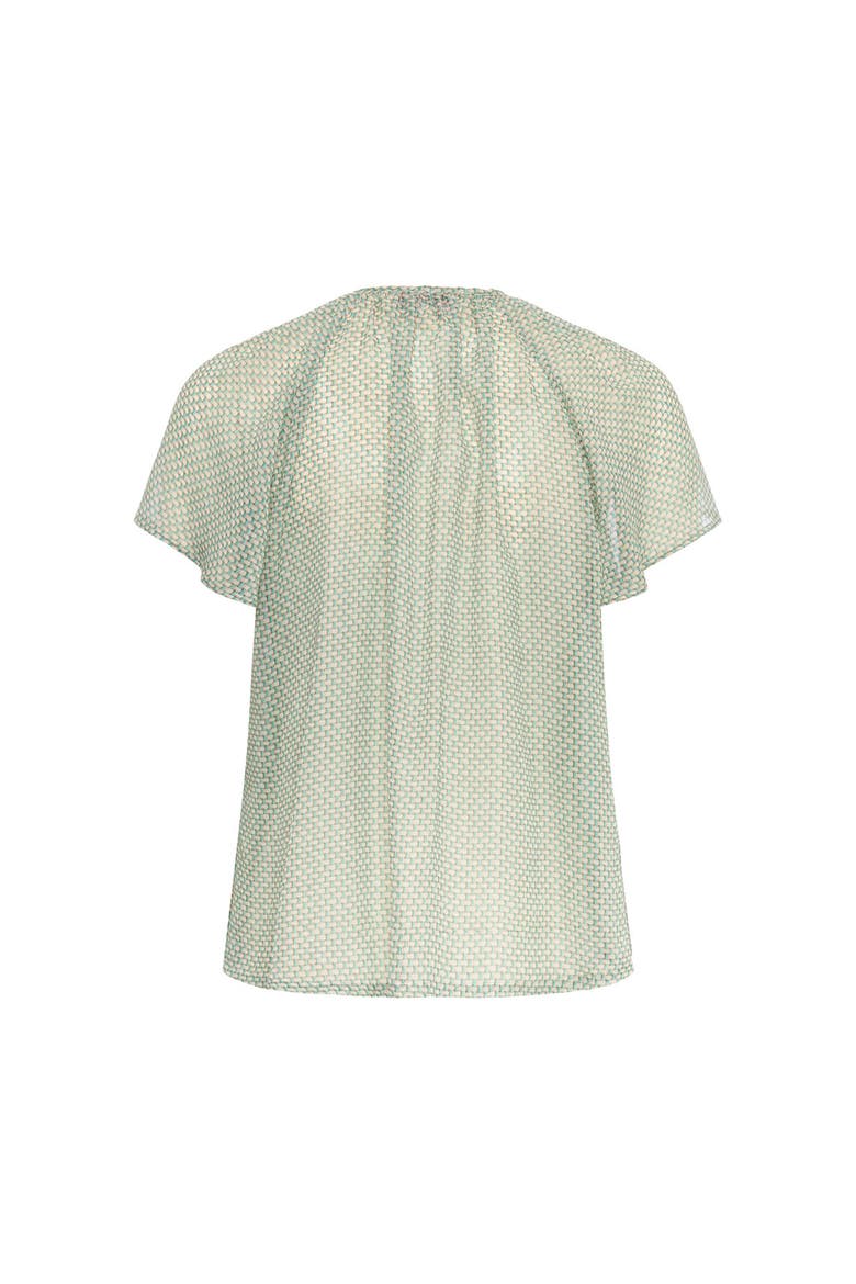Printed Silk Georgette Blouse, Alternate, color, Mint