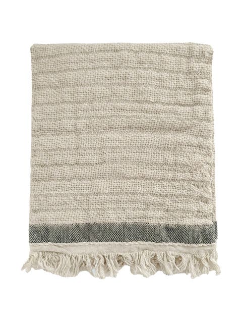 Vintage Texture Linen Throw