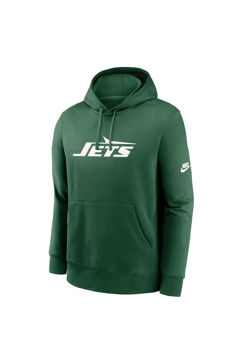 Men's Nike Green New York Jets Rewind Club Logo Pullover Hoodie, Alternate, color, Green