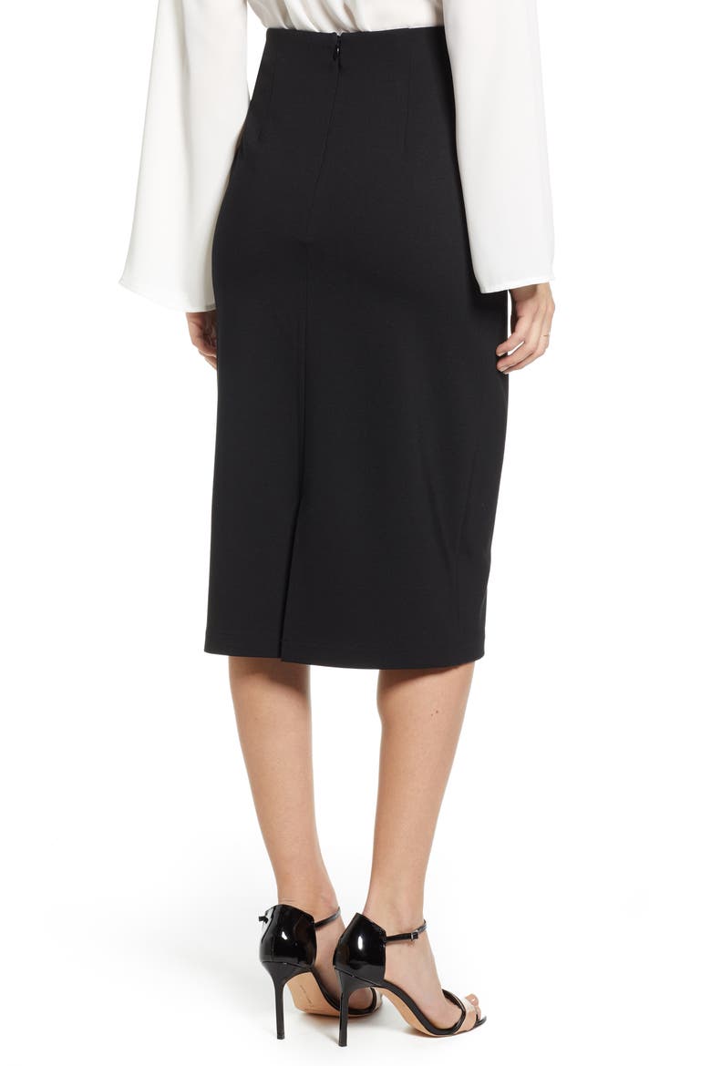 Ponte Pencil Skirt, Alternate, color, BLACK