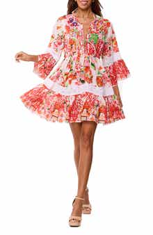 RANEES Floral Lace Tiered Minidress