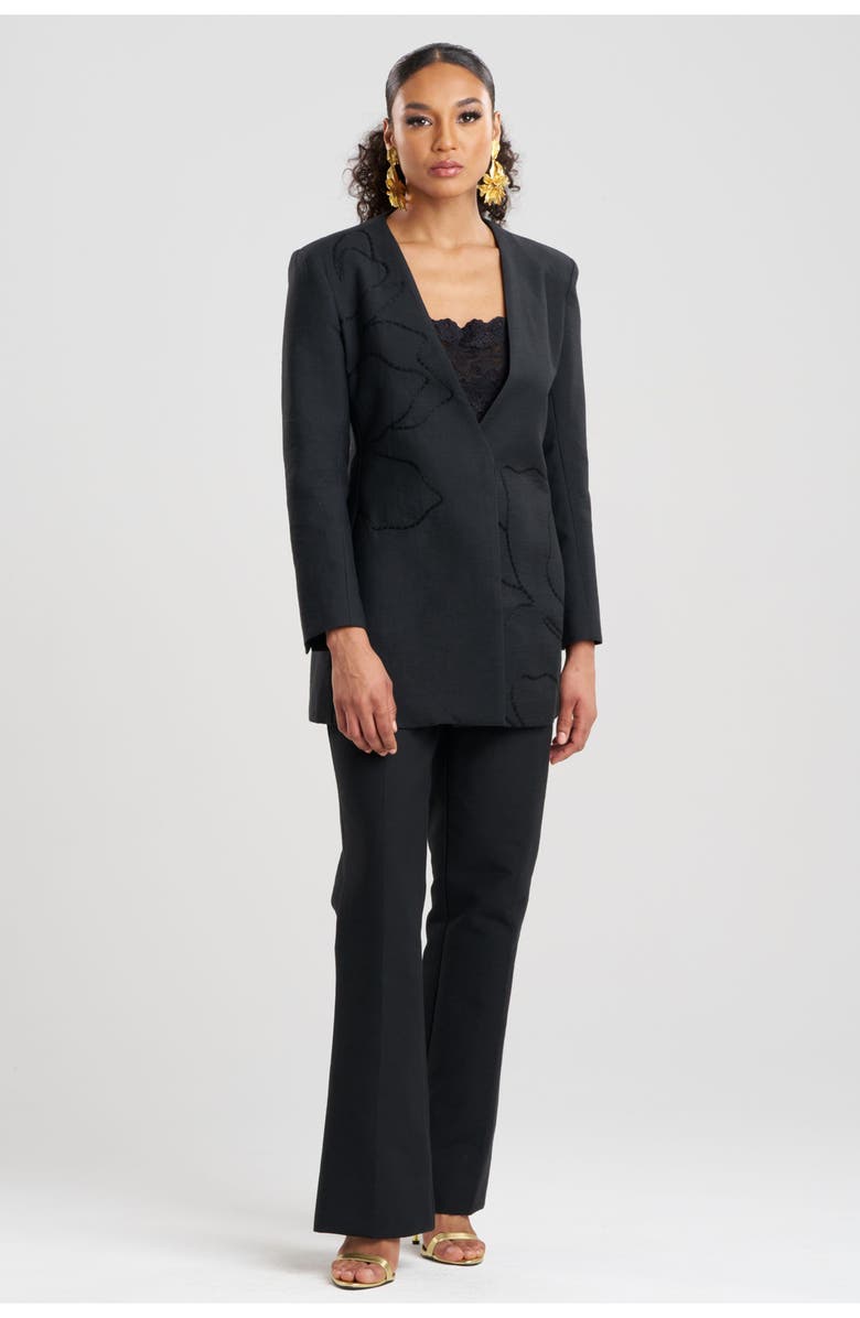 Natori CANVAS Blazer with Embroidery, Main, color, Black