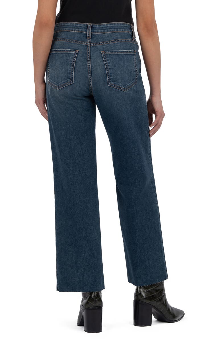 High Waist Raw Hem Wide Leg Jeans