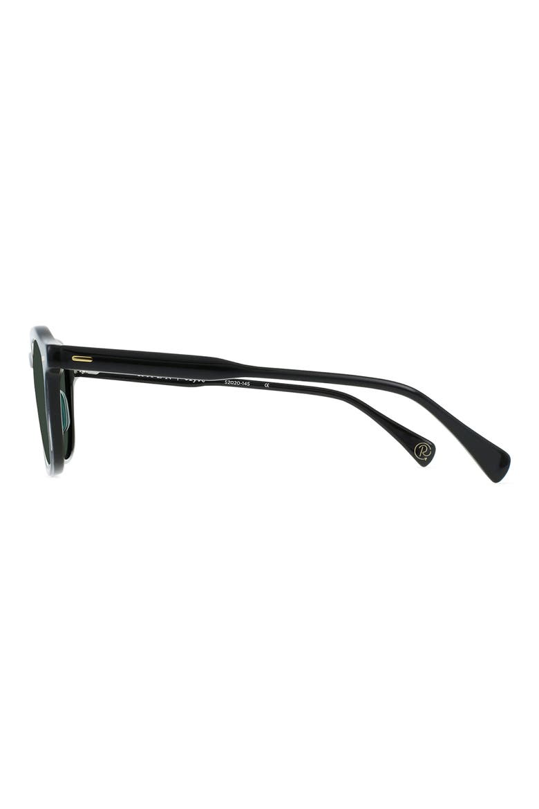 Clyve 52mm Polarized Round Sunglasses, Alternate, color, RECYCLED BLACK/ GREEN POLAR