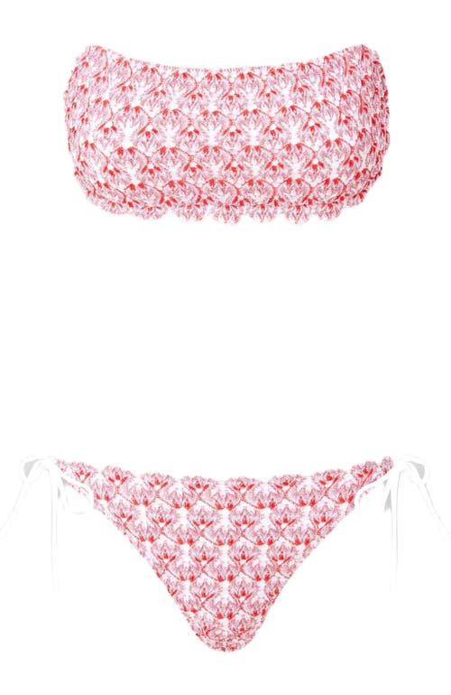 Missoni Mare Strapless Metallic Crochet-knit Bikini In Pink