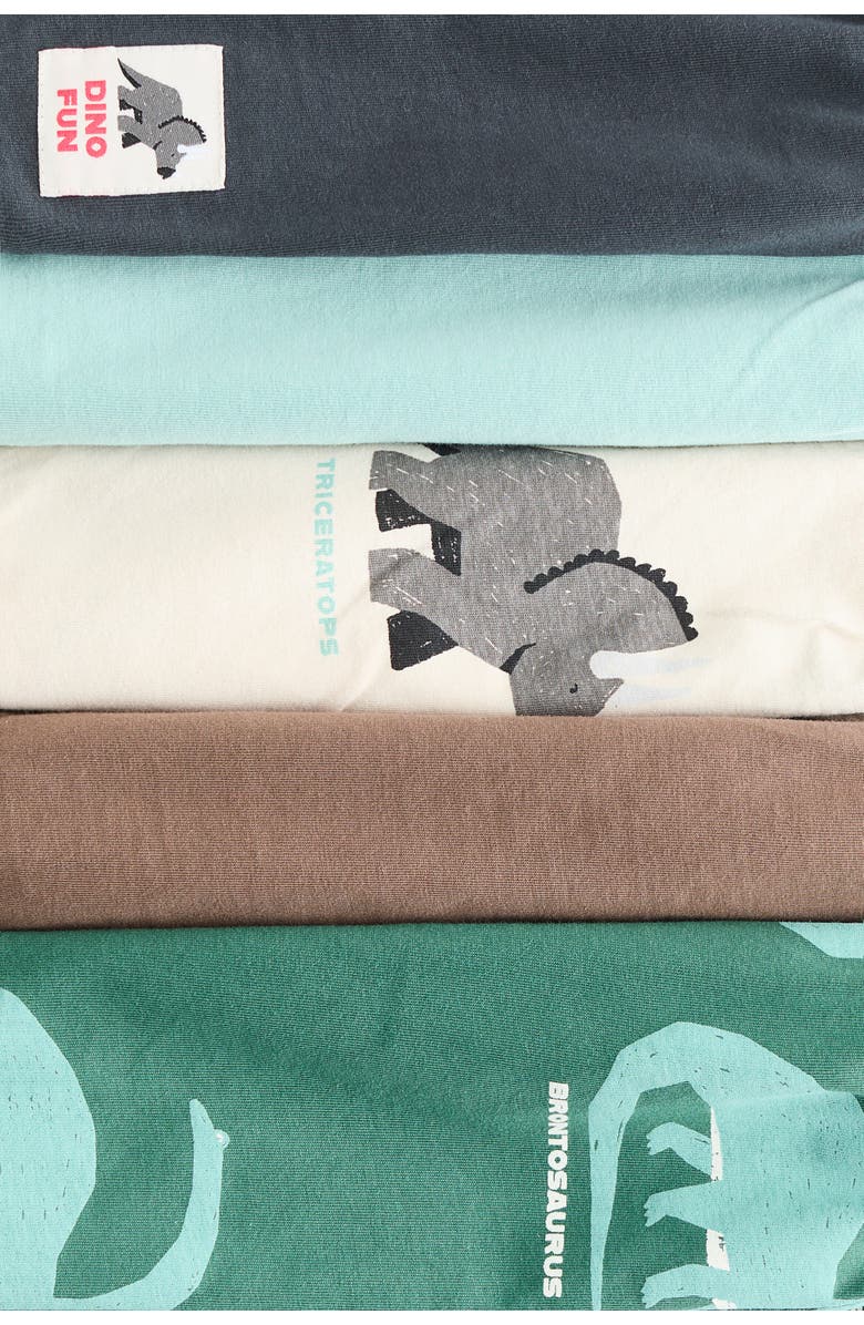 H&M 5-pack pull-on shorts, Alternate, color, Dark Gray/Dinosaurs