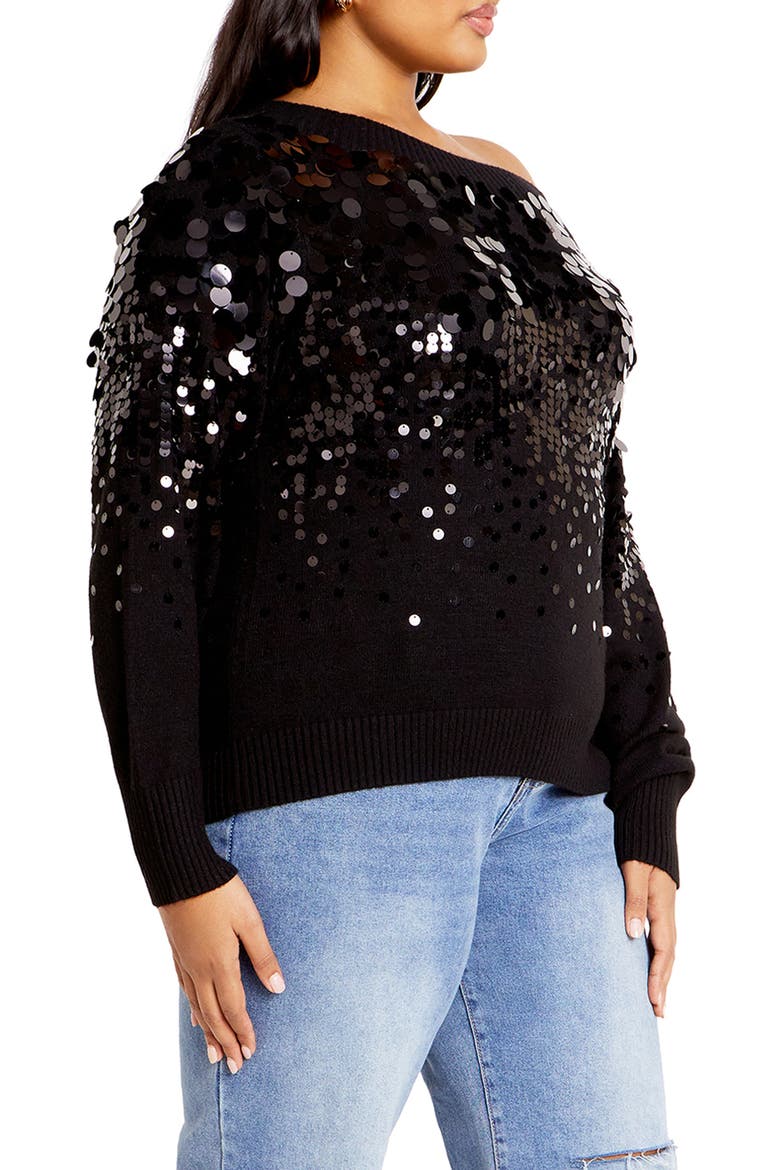Braylin Embellished Sweater, Alternate, color, BLACK