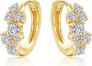 Lafonn Cluster Simulated Diamond Huggie Hoop Earrings
