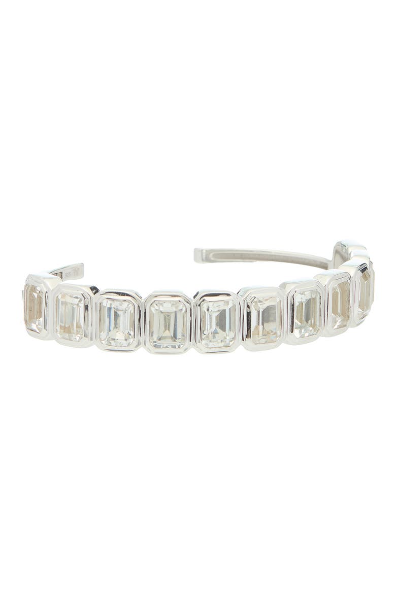 Ray of Light Quatrum Sterling Silver & White Topaz Cuff Bracelet, Alternate, color, WHITE TOPAZ