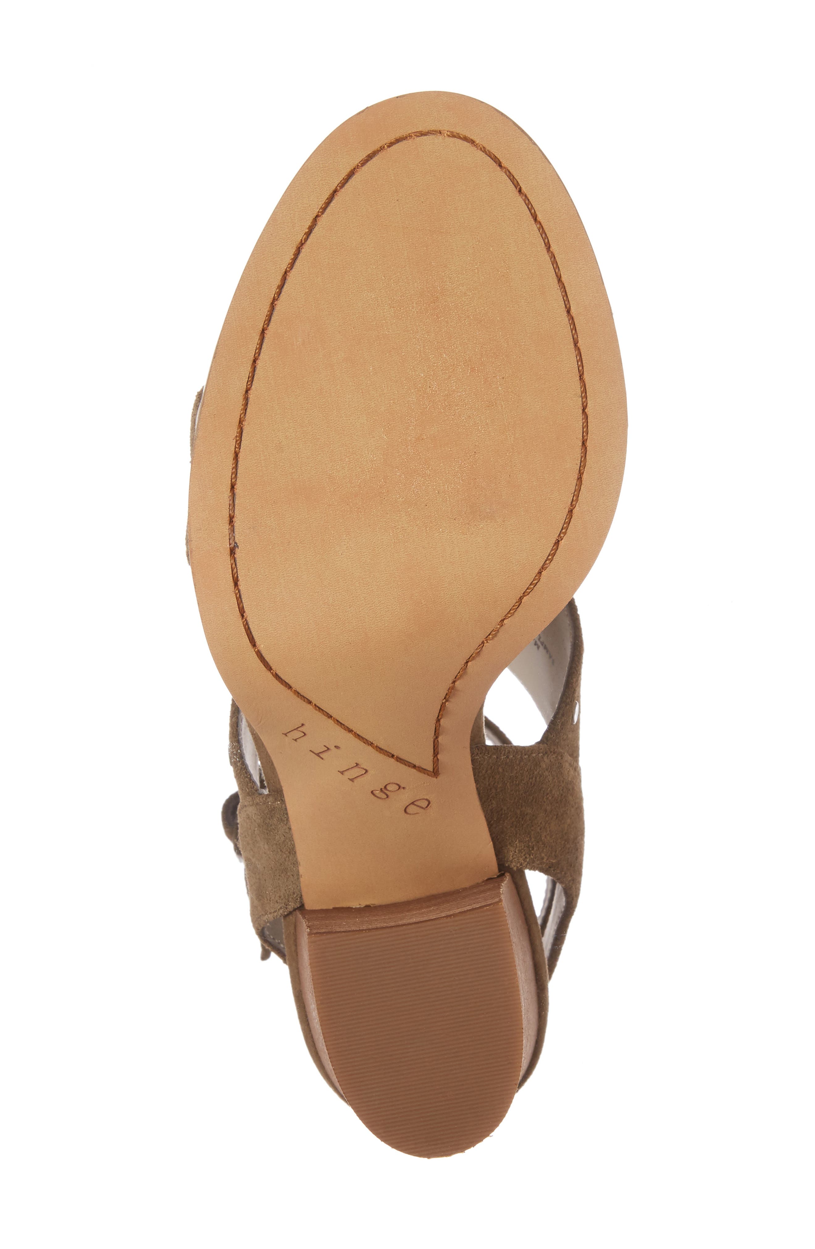 Corrine Ankle Strap Sandal, Alternate, color, OLIVE SUEDE