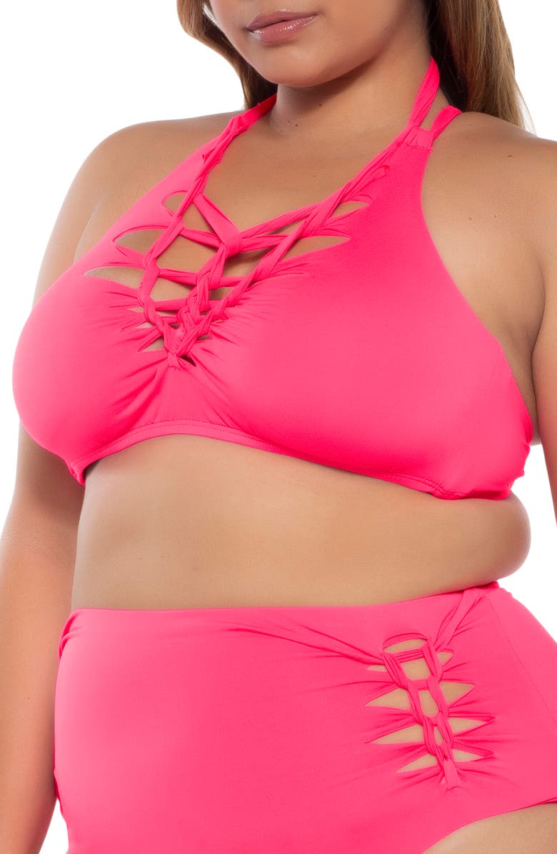 Becca Etc. Slasher Halter Bikini Top, Alternate, color,