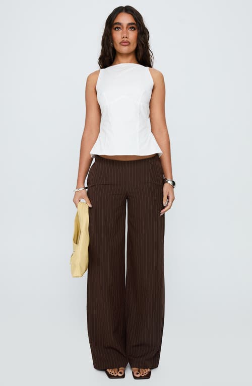 Princess Polly Khane Low Rise Wide Leg Pants In Brown