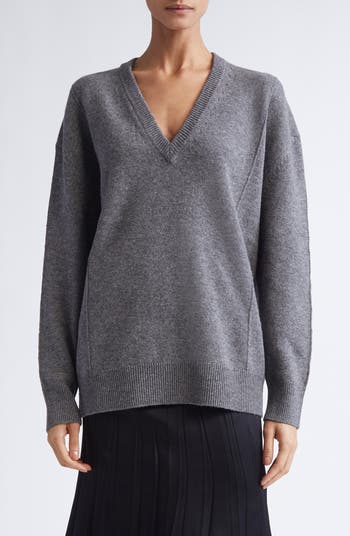 98ss 本人期 JIL SANDER グレー Vネックセーター 短丈 Jil Sander Wool & Cashmere V-Neck Sweater | Nordstrom