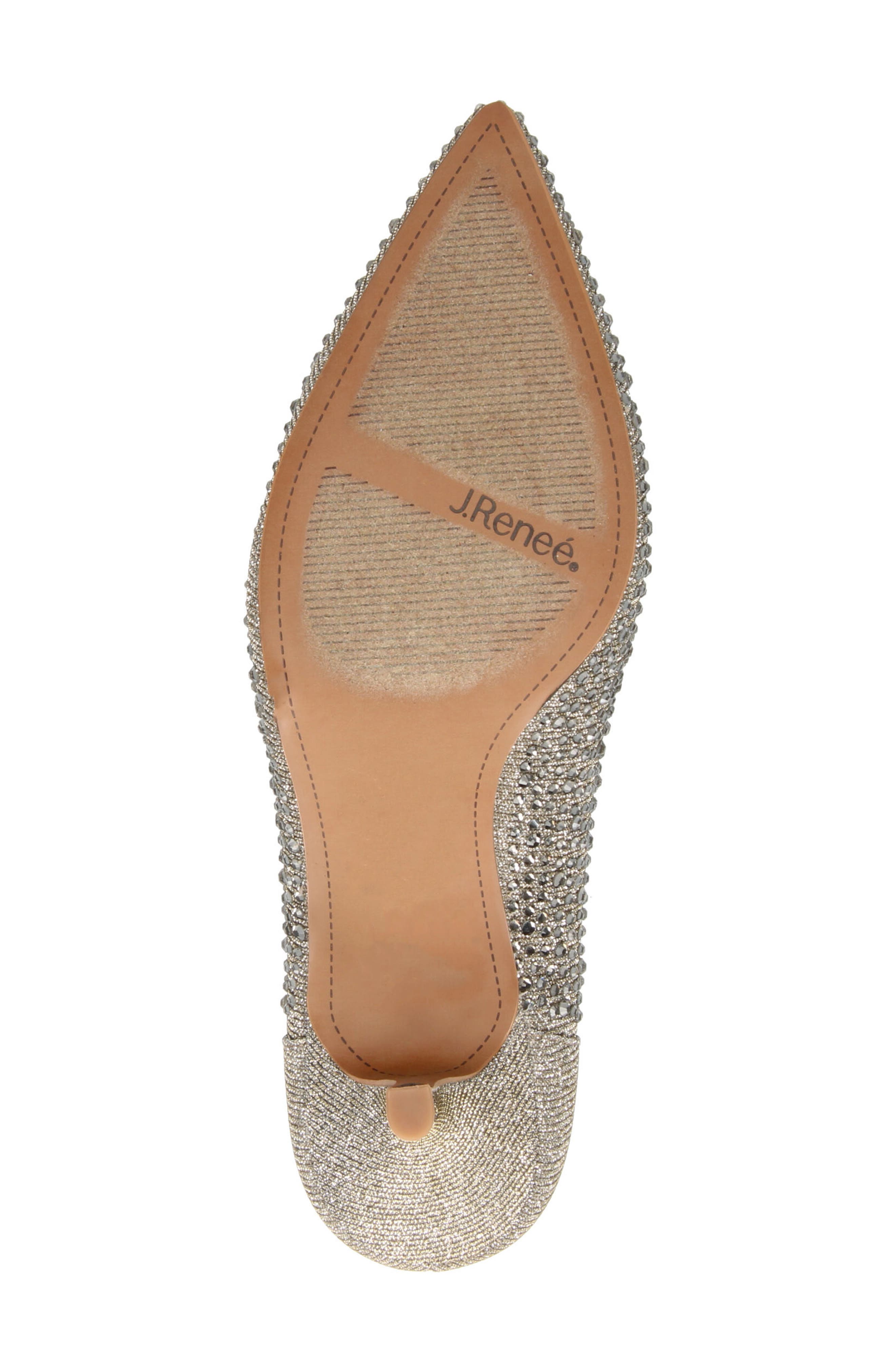 J. Reneé Rishna Crystal Embellished Pointed Toe Pump, Alternate, color, Pewter