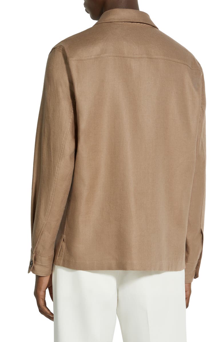 ZEGNA Oasi Linen Twill Overshirt, Alternate, color,