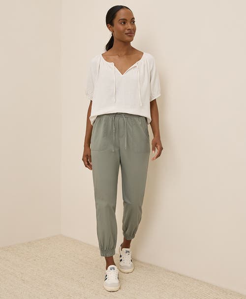 Pact Organic Cotton Monterey Poplin Jogger In Green