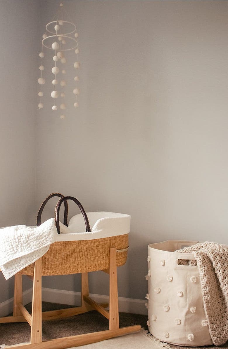 Pehr Pompom Canvas Hamper, Alternate, color, Natural