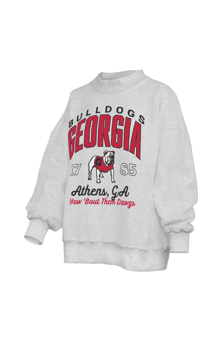 PRESSBOX Women's Pressbox  Heather Gray Georgia Bulldogs Reversible Sweatshirt, Alternate, color, Heather Gray