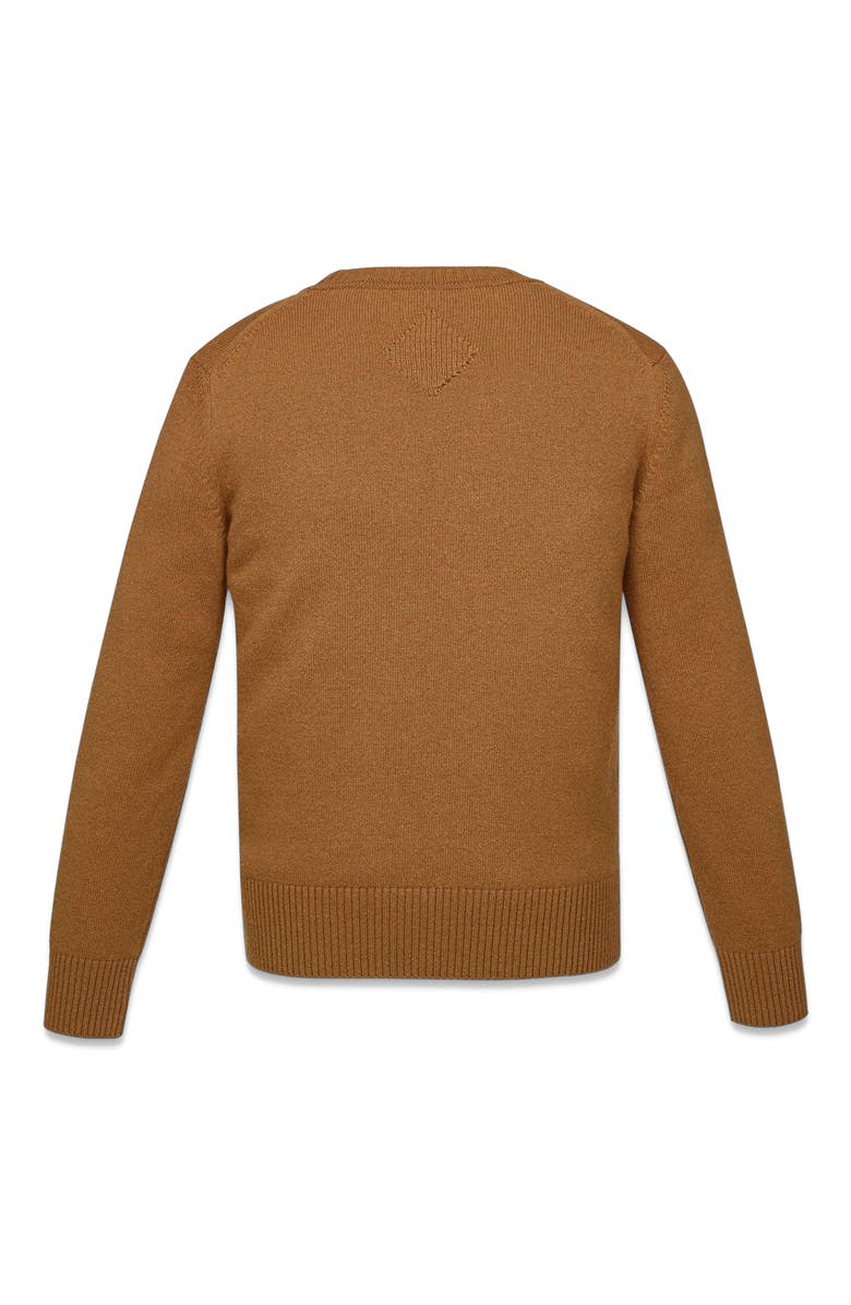 MCM Laurel Sweater in Wool and Recycled Cashmere, Alternate, color, Cognac