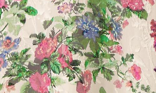 Lk Bennett Deborah Devore Long Sleeve Silk Blend Dress In White