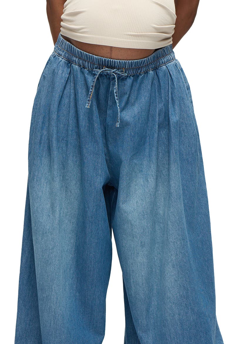 The Easy Wide Leg Denim Maternity Pant, Alternate, color, Med Wash